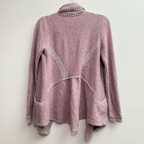Anthropologie Moth Womens Small 100% Cashmere Pink Sweater Open Cardigan - Picture 6 of 6